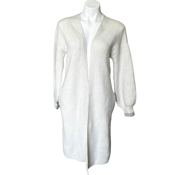 Boden cream Longline knit duster cardigan pockets size 2 - Picture 9 of 9
